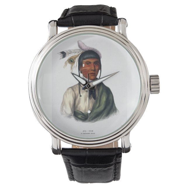 No-tin, een stamhoofd van de Ojibwa stam Horloge (Voorkant)