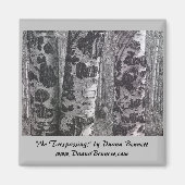 "No Trespassing" afbeelding van houtskool tekenmag Magneet (Voorkant)