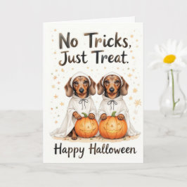 No Tricks behandelt gewoon Halloween Sweet Pup Duo Kaart