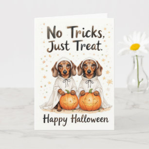 No Tricks behandelt gewoon Halloween Sweet Pup Duo Kaart