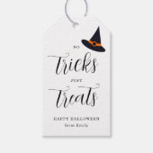 No Tricks behandelt gewoon Happy Halloween Cadeaulabel (Voorkant)