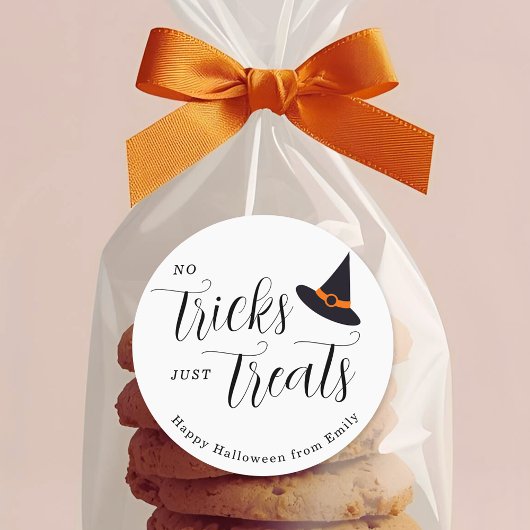 No Tricks behandelt gewoon Happy Halloween Ronde Sticker