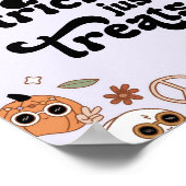 No Tricks Just Treats Ghost Halloween Birthday Poster (Hoek)