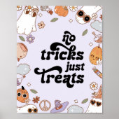 No Tricks Just Treats Ghost Halloween Birthday Poster (Voorkant)