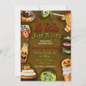No Tricks Just Treats - Halloween Party Kaart (Voorkant)