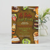 No Tricks Just Treats - Halloween Party Kaart (Staand voorkant)
