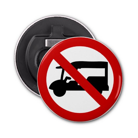 NO Tuk TAXI ⚠ Thai Road Sign ⚠ Button Flesopener (Voorkant)