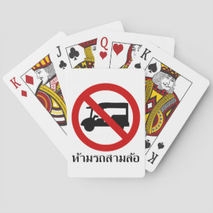 NO Tuk TAXI ⚠ Thai Road Sign ⚠ Pokerkaarten