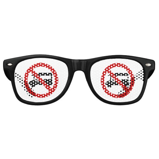 NO Tuk TAXI ⚠ Thai Road Sign ⚠ Retro Zonnebril (Voorkant)