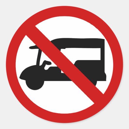 NO Tuk TAXI ⚠ Thai Road Sign ⚠ Ronde Sticker (Voorkant)
