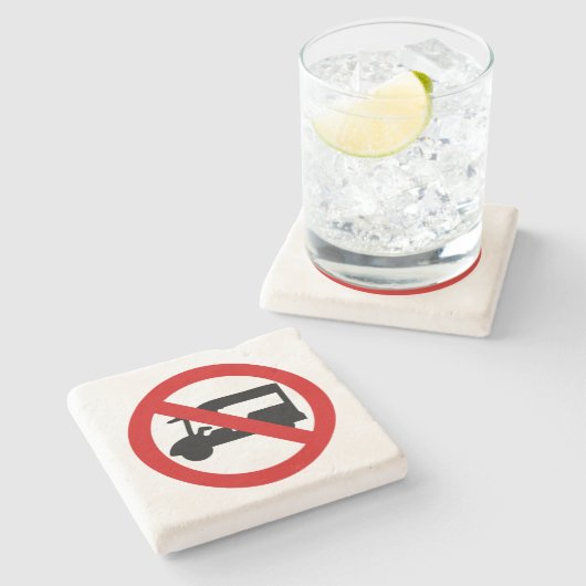 NO Tuk TAXI ⚠ Thai Road Sign ⚠ Stenen Onderzetter (Zijkant)