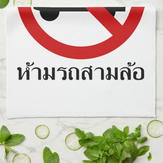 NO Tuk TAXI ⚠ Thai Road Sign ⚠ Theedoek (Gevouwen)