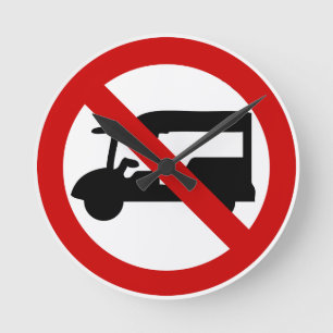 NO Tuk-Tuk TAXI ⚠ Thai Road Sign ⚠ Ronde Klok
