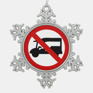 NO Tuk-Tuk TAXI ⚠ Thai Road Sign ⚠ Tin Sneeuwvlok Ornament