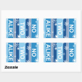 No Two Alike - Snowflake Stripe Poster Rechthoekige Sticker (Vel)