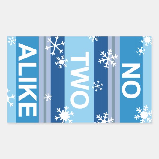 No Two Alike - Snowflake Stripe Poster Rechthoekige Sticker (Voorkant)