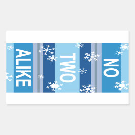 No Two Alike - Snowflake Stripe Poster Rechthoekige Sticker