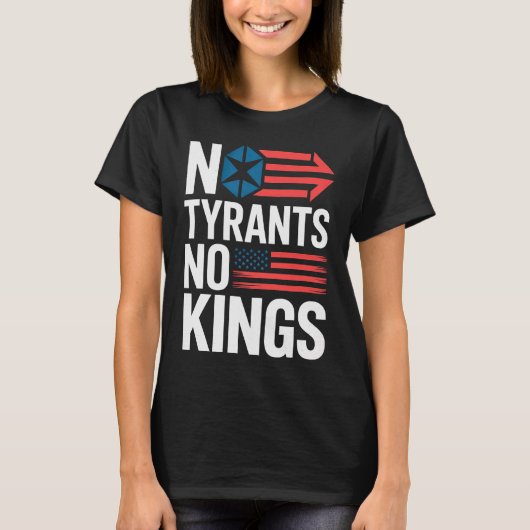 No Tyrants No Kings Freedom Patriot Protest T-shirt (Voorkant)