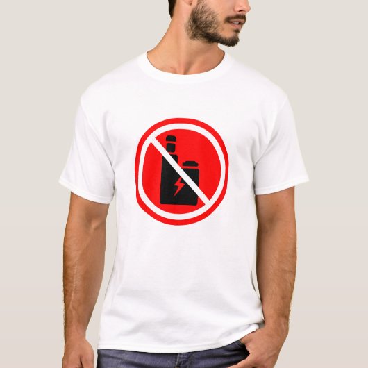 No Vaping Sign T-Shirt | Vape Free Zone Warning (Voorkant)