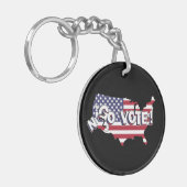 No Vote, Go Vote, US-WahlKampf Sleutelhanger (Voorkant Links)