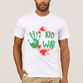 No War - Anti-War Protest Handprint Design T-shirt (Voorkant)