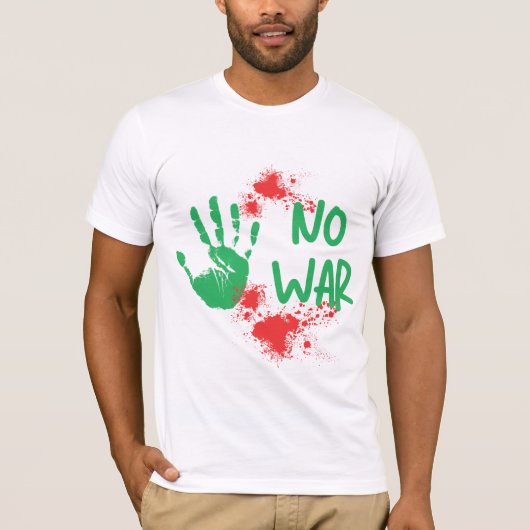 No War - Anti-War Protest Handprint Design T-shirt (Voorkant)