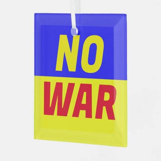 NO WAR Glass Ornament (Voorkant links)