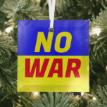 NO WAR Glass Ornament<br><div class="desc">Genoeg is genoeg.</div>