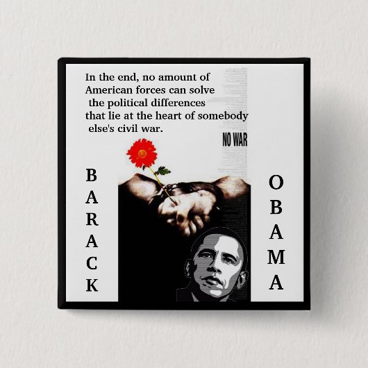 no_war_mahmood copy, Uiteindelijk, geen bedrag van Vierkante Button 5,1 Cm (Voorkant)