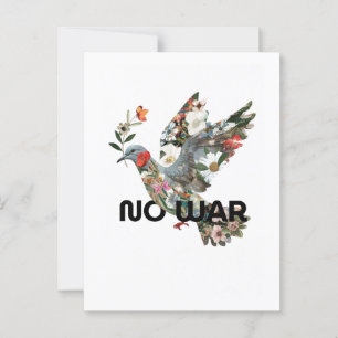No War Peace Dove Pacifistische stoutmoedige verkl Briefkaart