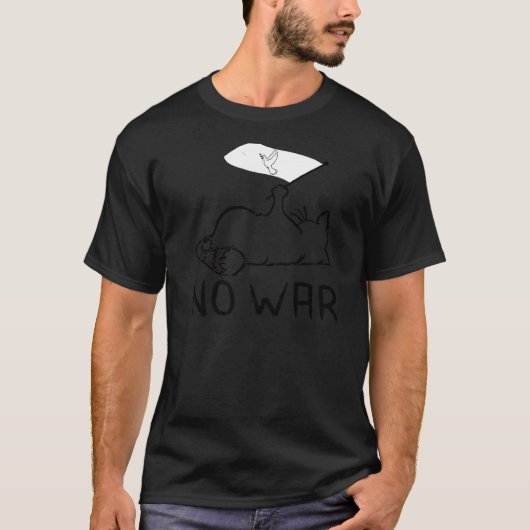No War Peace Movement World Peace Flag Cat T-shirt (Voorkant)