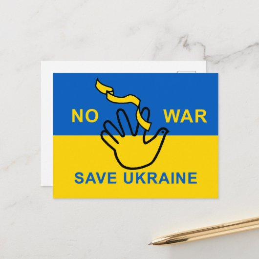 No war, save Ukraine Briefkaart (Voorkant / Achterkant in situ)