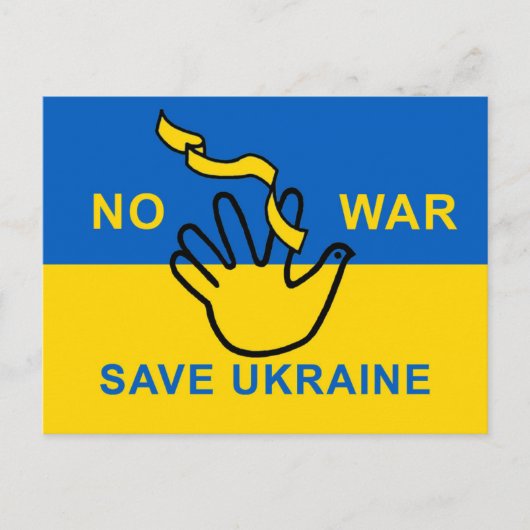 No war, save Ukraine Briefkaart (Voorkant)