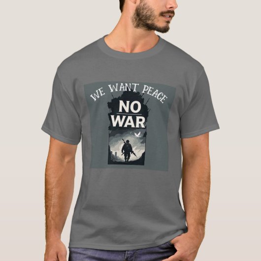 "No War" Soldier Peace Dove Custom T-shirt (Voorkant)