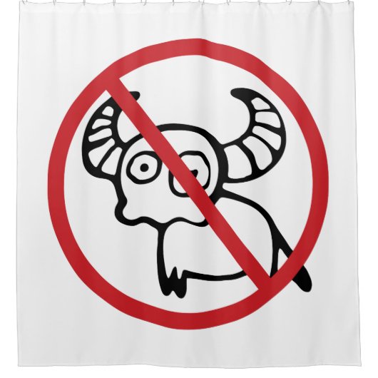 NO Water Buffalo ⚠ Funny Asian Thai Sign ⚠ Douchegordijn (Voorkant)