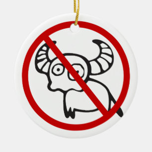 NO Water Buffalo ⚠ Funny Asian Thai Sign ⚠ Keramisch Ornament