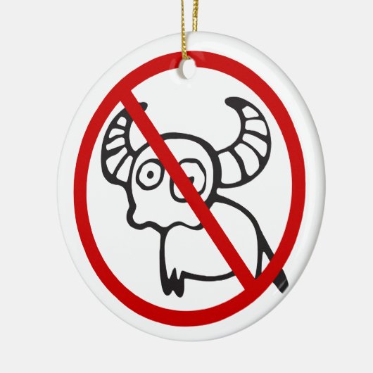NO Water Buffalo ⚠ Funny Asian Thai Sign ⚠ Keramisch Ornament (Links)
