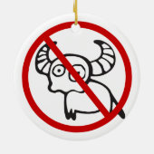 NO Water Buffalo ⚠ Funny Asian Thai Sign ⚠ Keramisch Ornament (Achterkant)