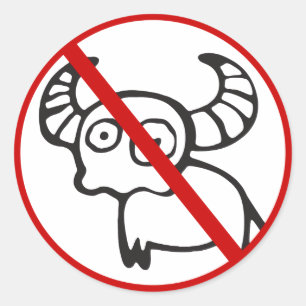 NO Water Buffalo ⚠ Funny Asian Thai Sign ⚠ Ronde Sticker