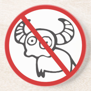 NO Water Buffalo ⚠ Funny Asian Thai Sign ⚠ Zandsteen Onderzetter