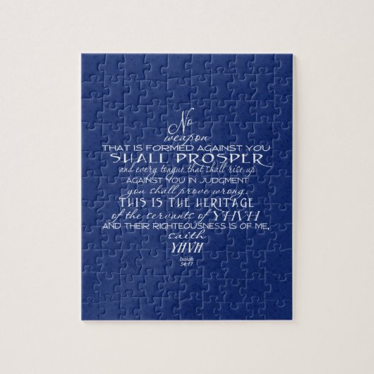 No Weapon Star of David Blue Legpuzzel (Verticaal)