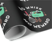No Whisk No Weward Funny Baking Pun Dark BG Cadeaupapier (Rol Hoek)