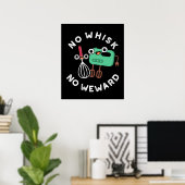No Whisk No Weward Funny Baking Pun Dark BG Poster (Thuiskantoor)