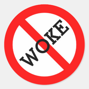 No Woke Ronde Sticker