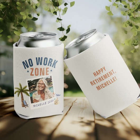 No Work Zone Retirement Party Fun Custom Photo Blikjeskoeler
