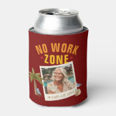 No Work Zone Retirement Party Fun Custom Photo Blikjeskoeler (Blikje Voorkant)