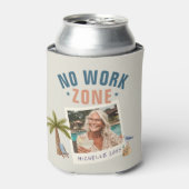 No Work Zone Retirement Party Fun Custom Photo Blikjeskoeler (Blikje Voorkant)