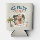 No Work Zone Retirement Party Fun Custom Photo Blikjeskoeler (Voorkant)