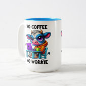 No Workie Tweekleurige Koffiemok (Voorkant links)