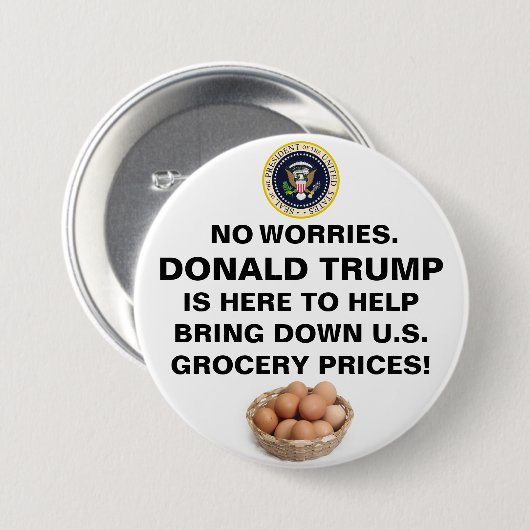 No Worries™-Button Ronde Button 7,6 Cm (Voorkant /achterkant)